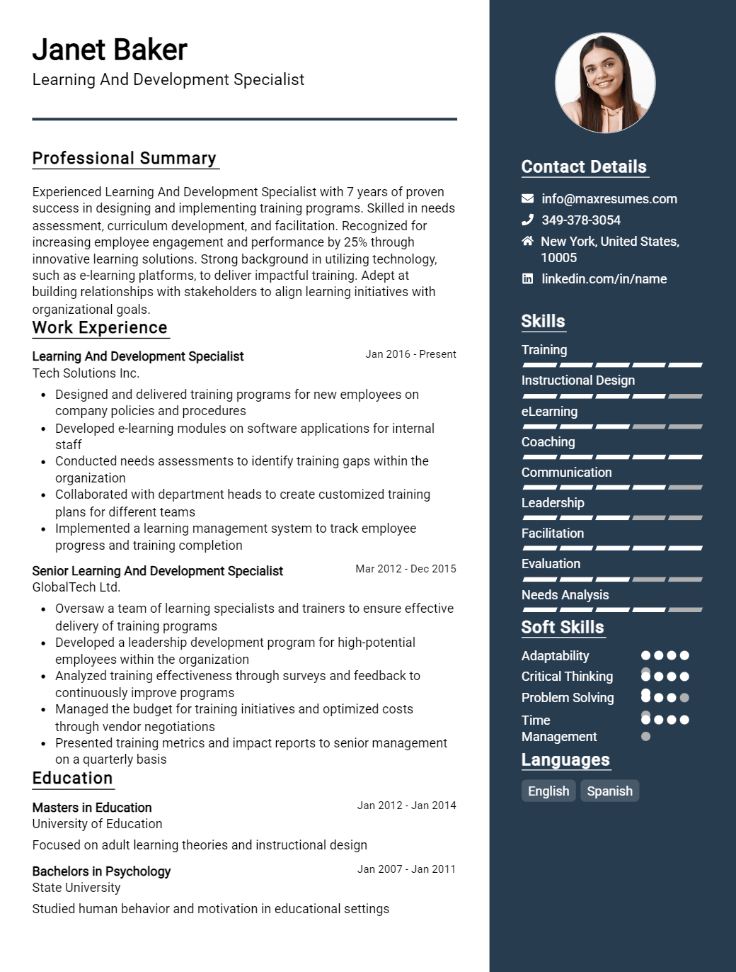 learning-and-development-specialist-resume-sample