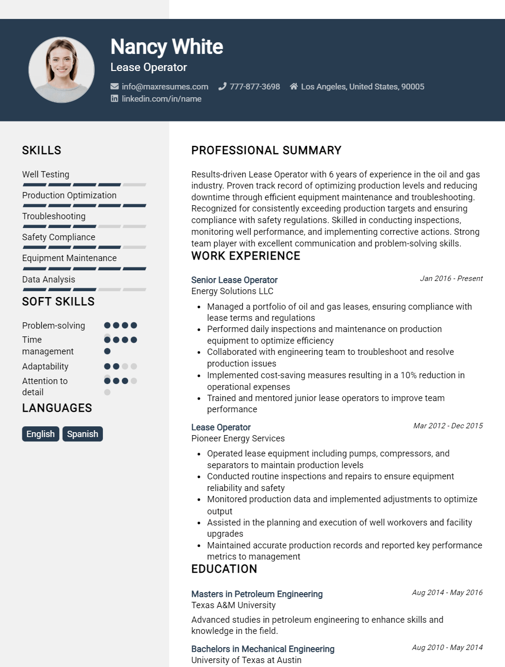 lease-operator-resume-sample