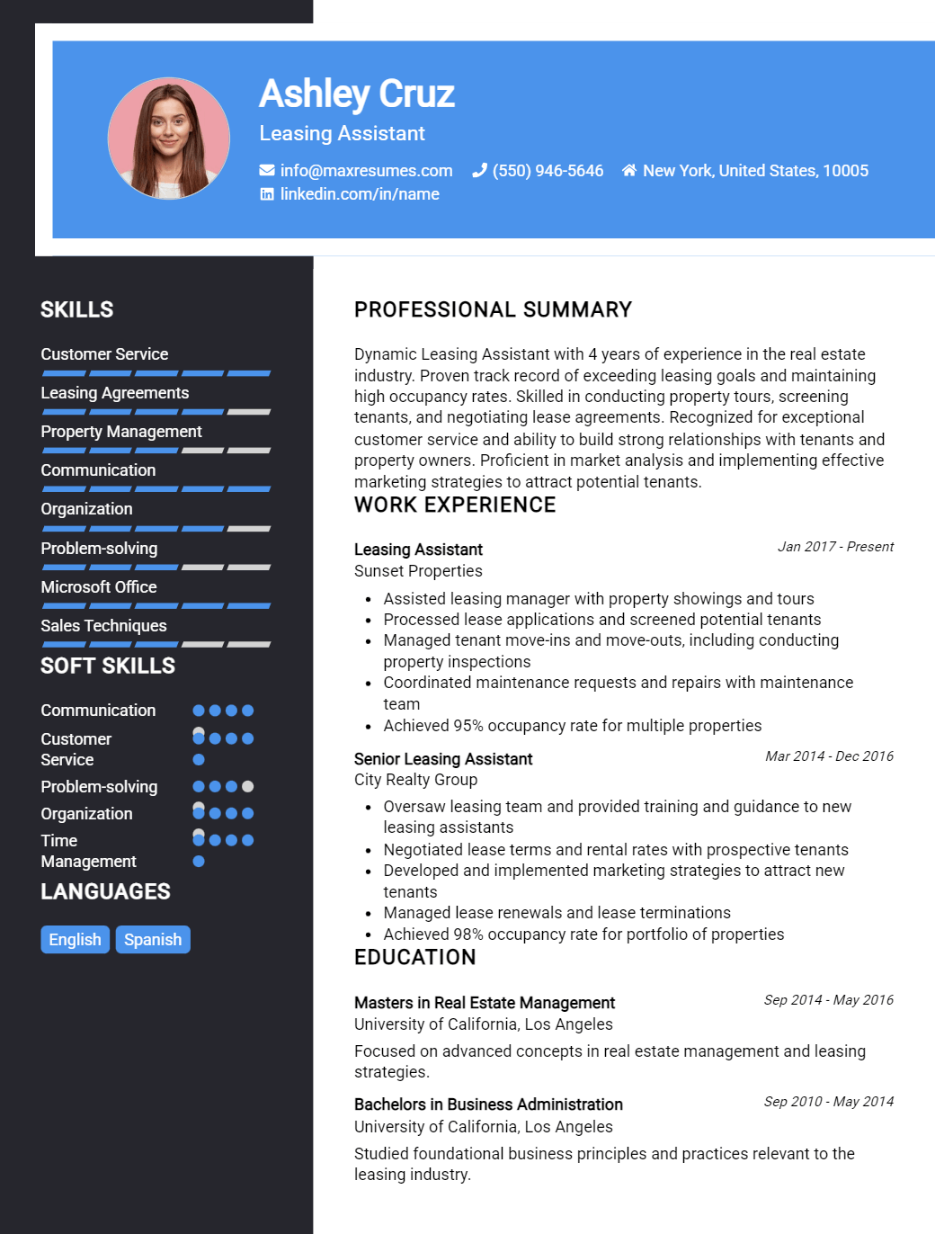 leasing-assistant-resume-sample