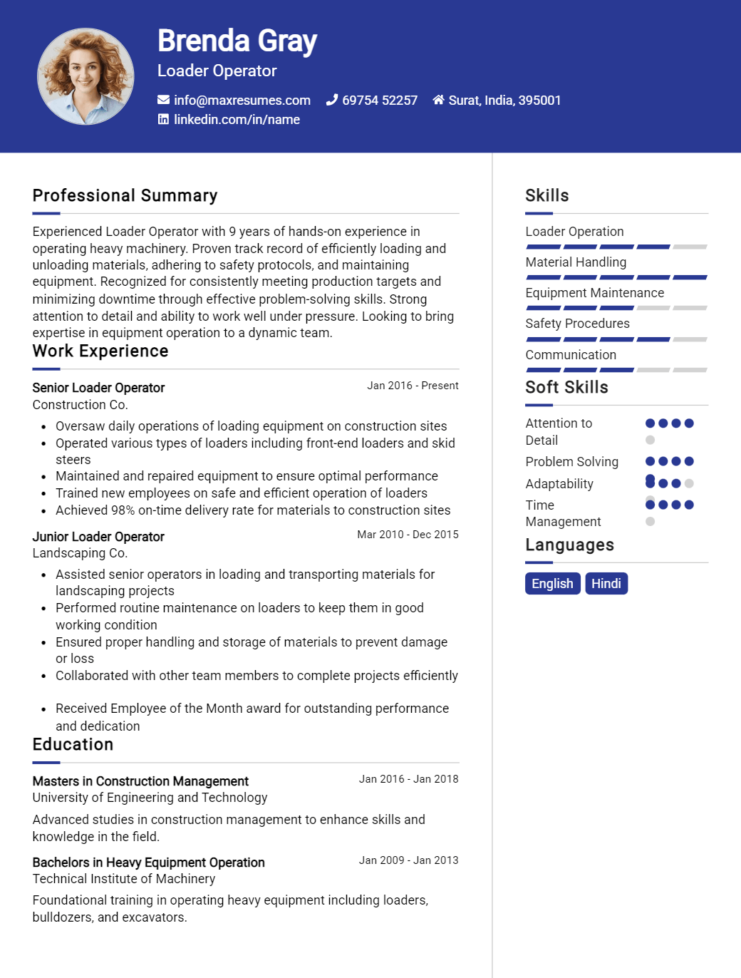 loader-operator-resume-sample