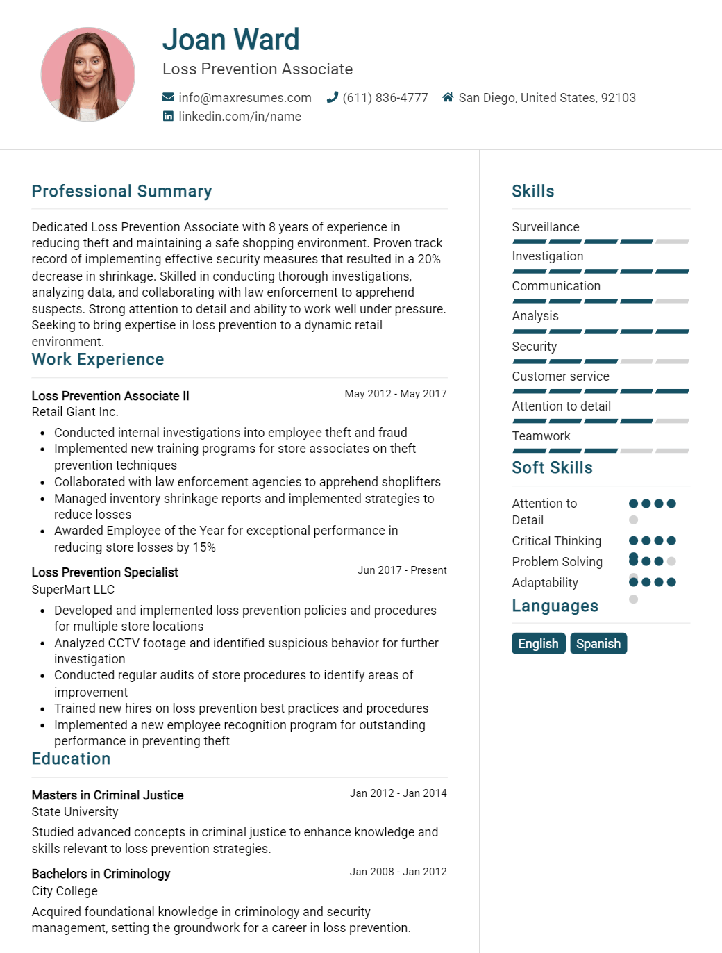 loss-prevention-associate-resume-sample