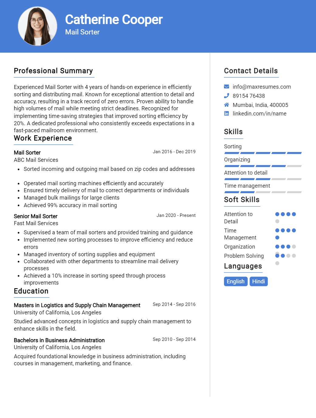 mail-sorter-resume-sample