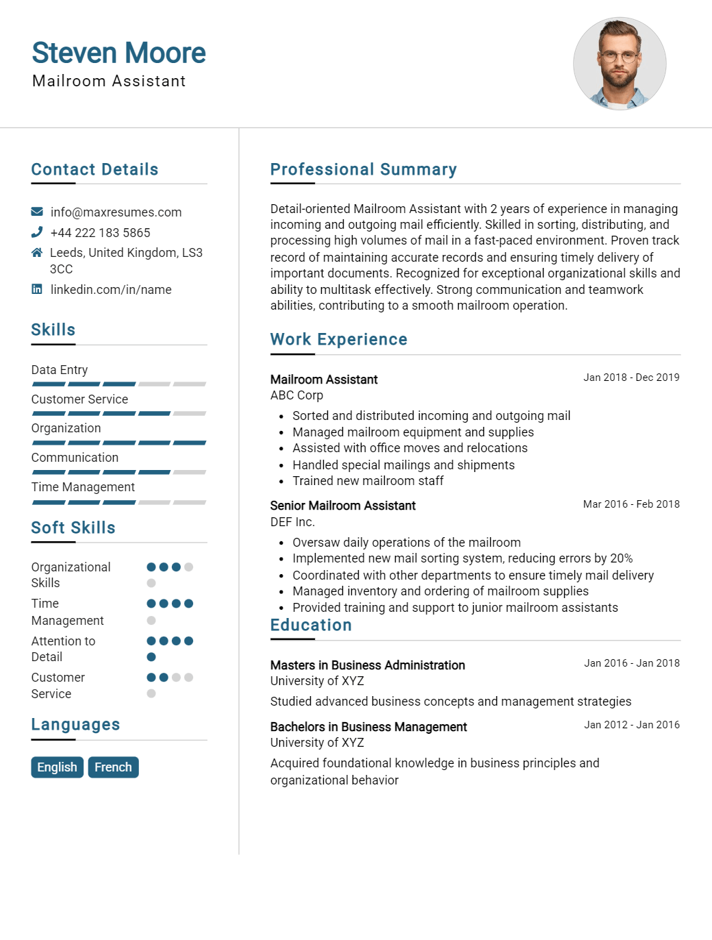mailroom-assistant-resume-sample
