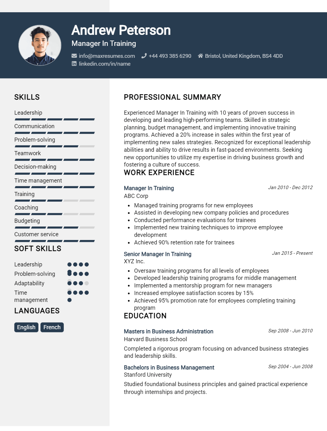 manager-in-training-resume-sample