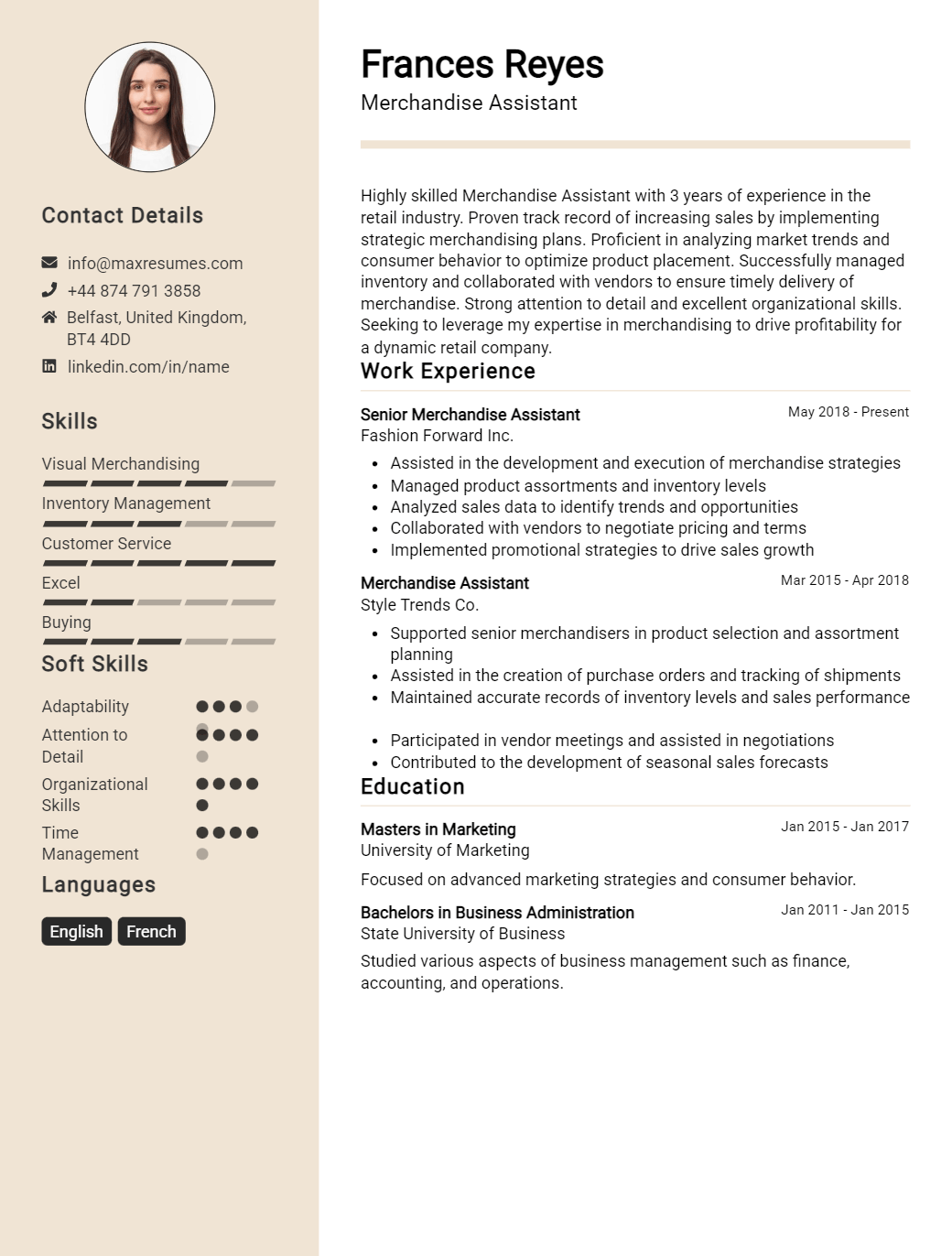 merchandise-assistant-resume-sample