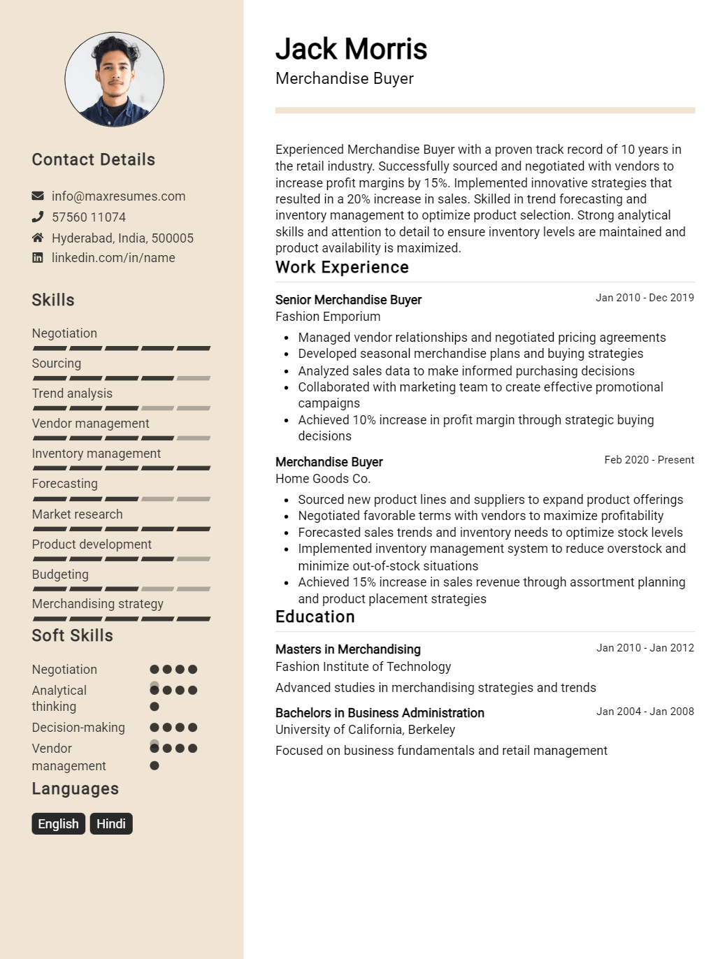 merchandise-buyer-resume-sample