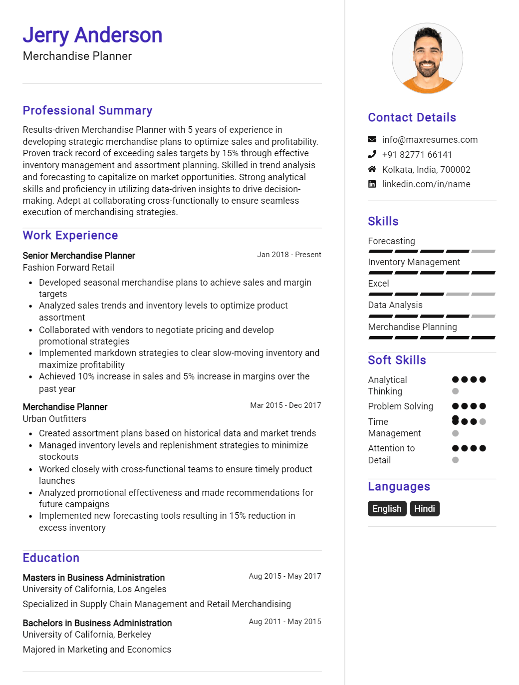 merchandise-planner-resume-sample