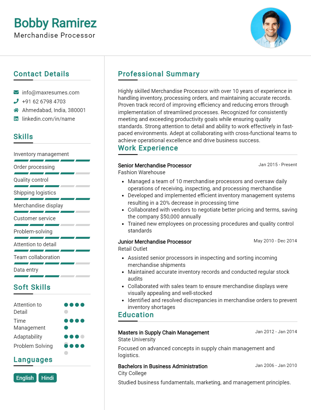 merchandise-processor-resume-sample