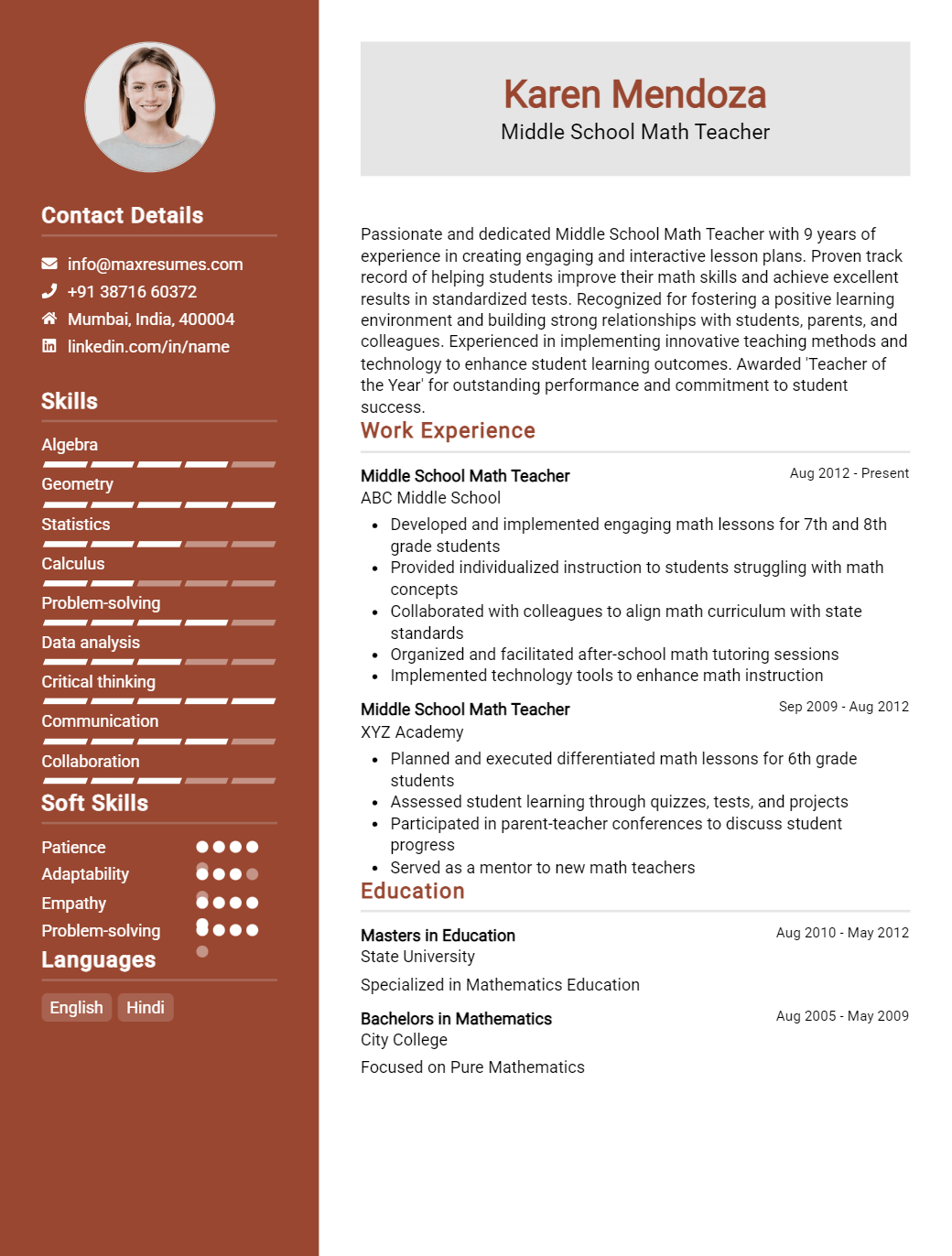 middle-school-math-teacher-resume-sample