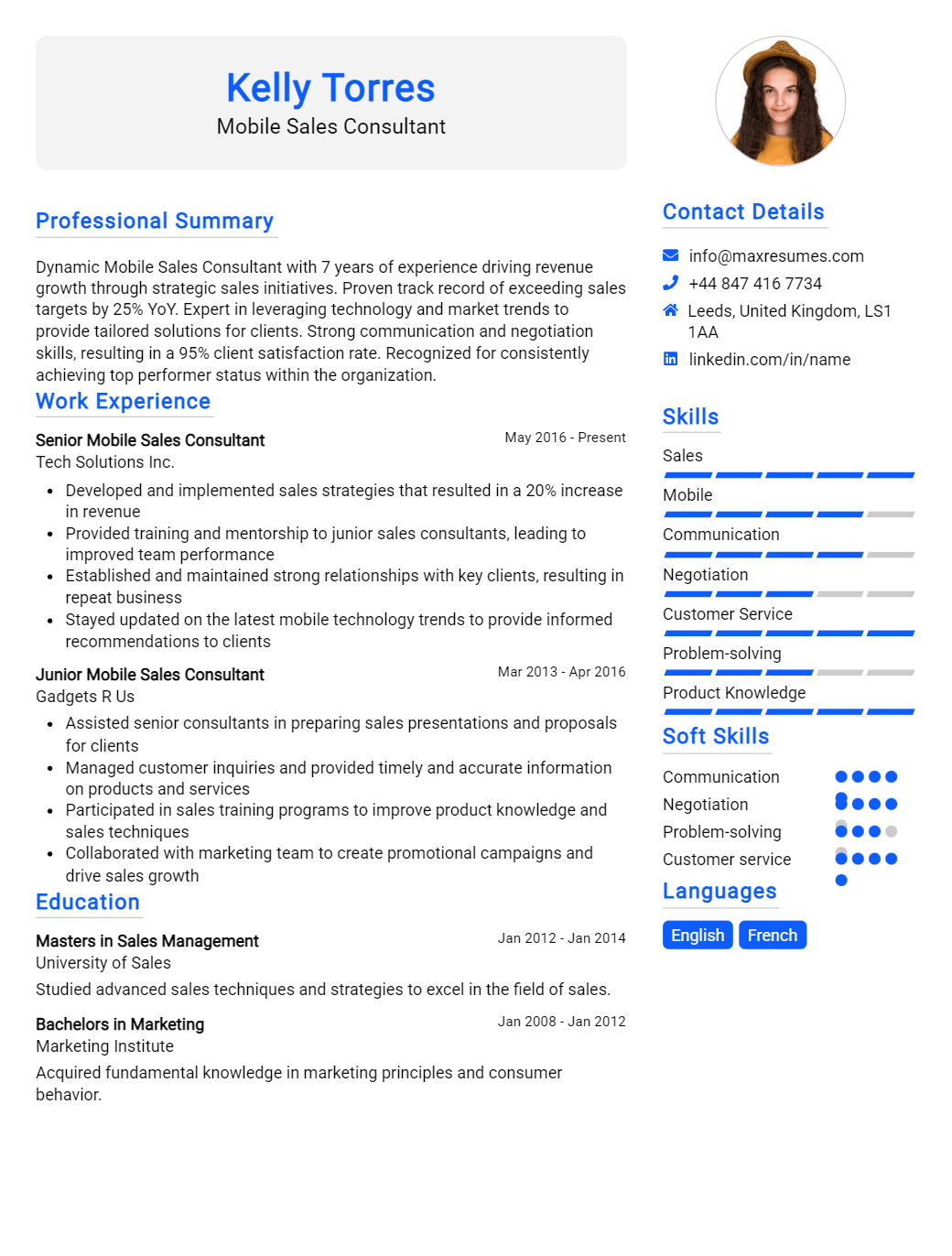 mobile-sales-consultant-resume-sample