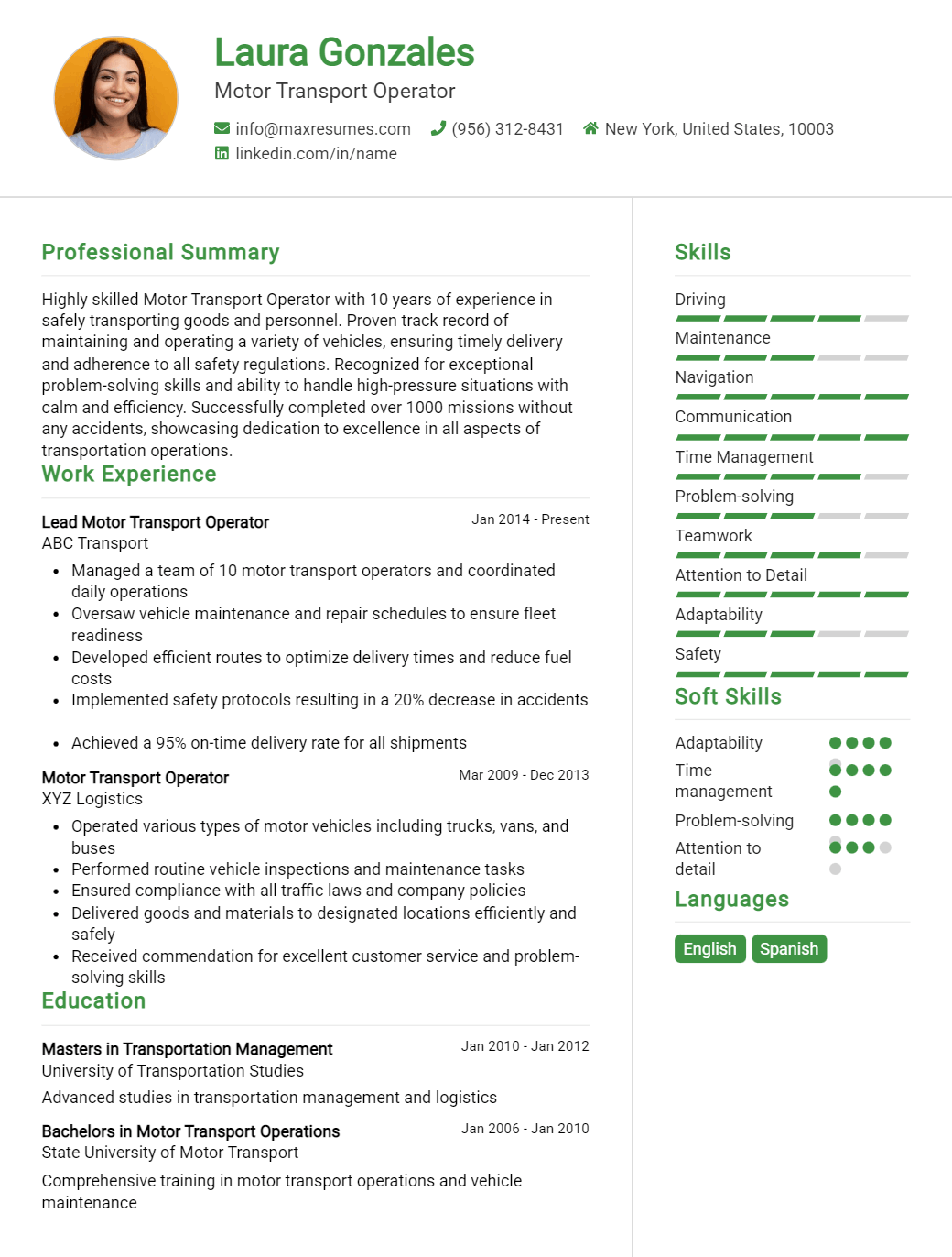 motor-transport-operator-resume-sample