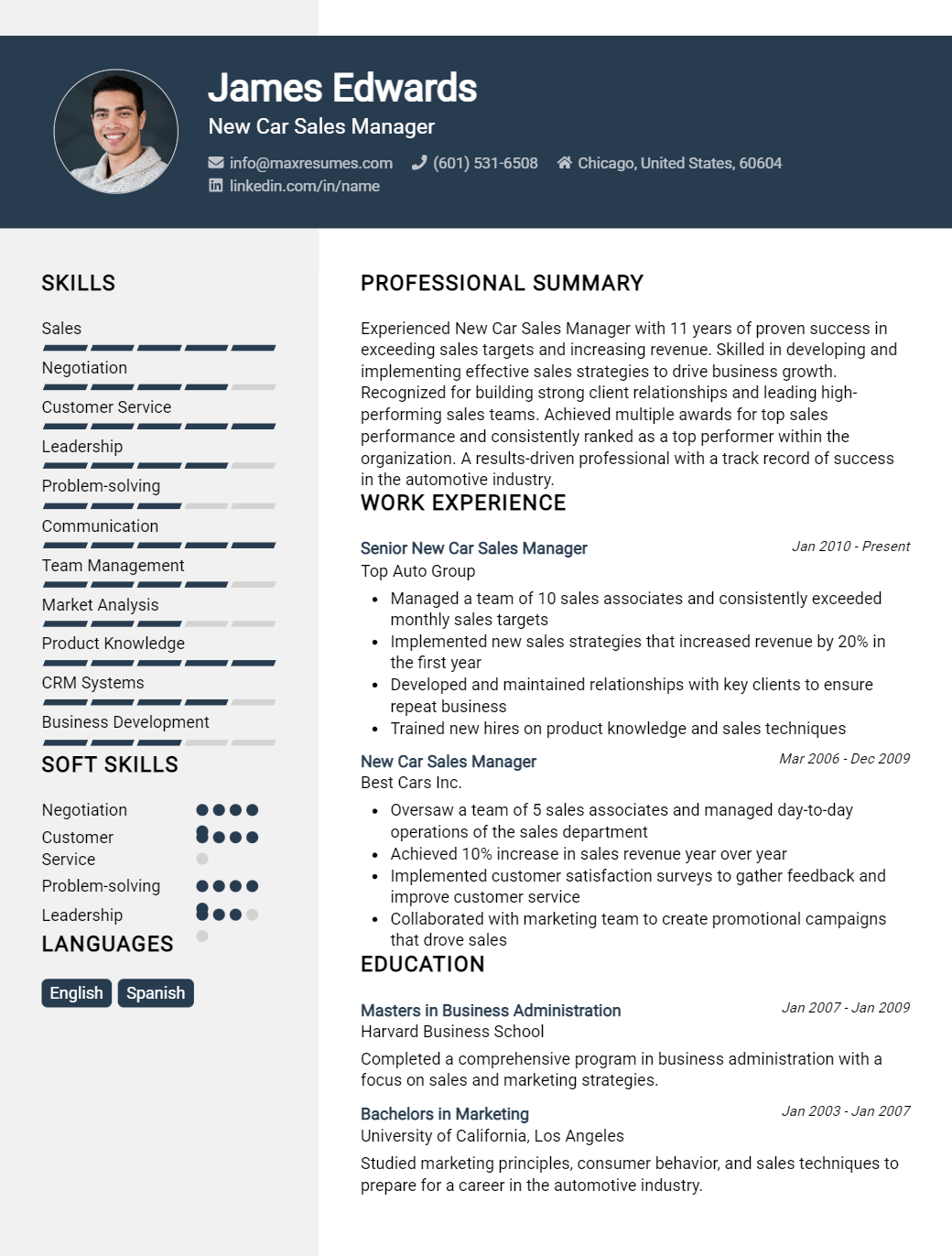 new-car-sales-manager-resume-sample
