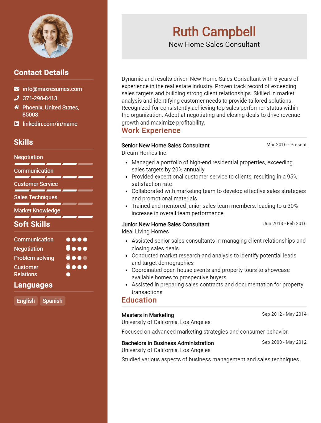 new-home-sales-consultant-resume-sample