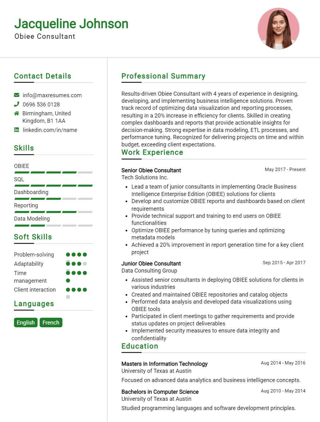 obiee-consultant-resume-sample