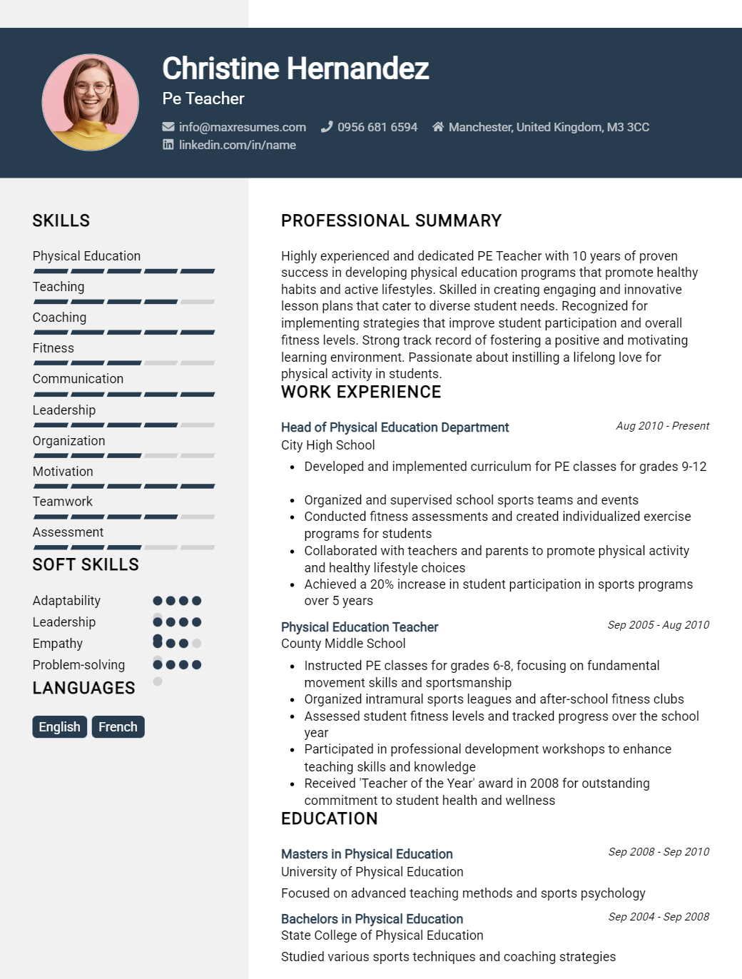 pe-teacher-resume-sample
