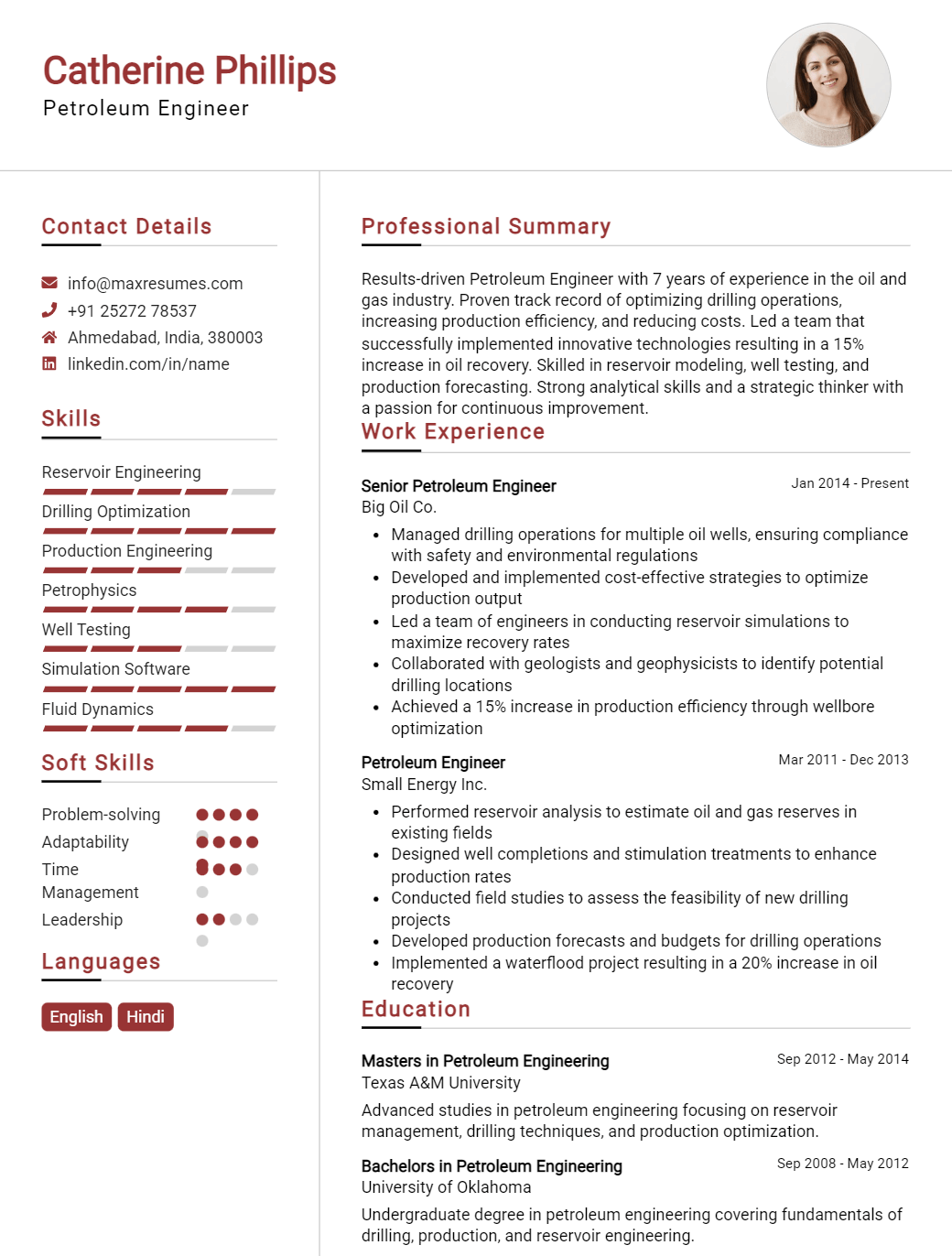 petroleum-engineer-resume-sample