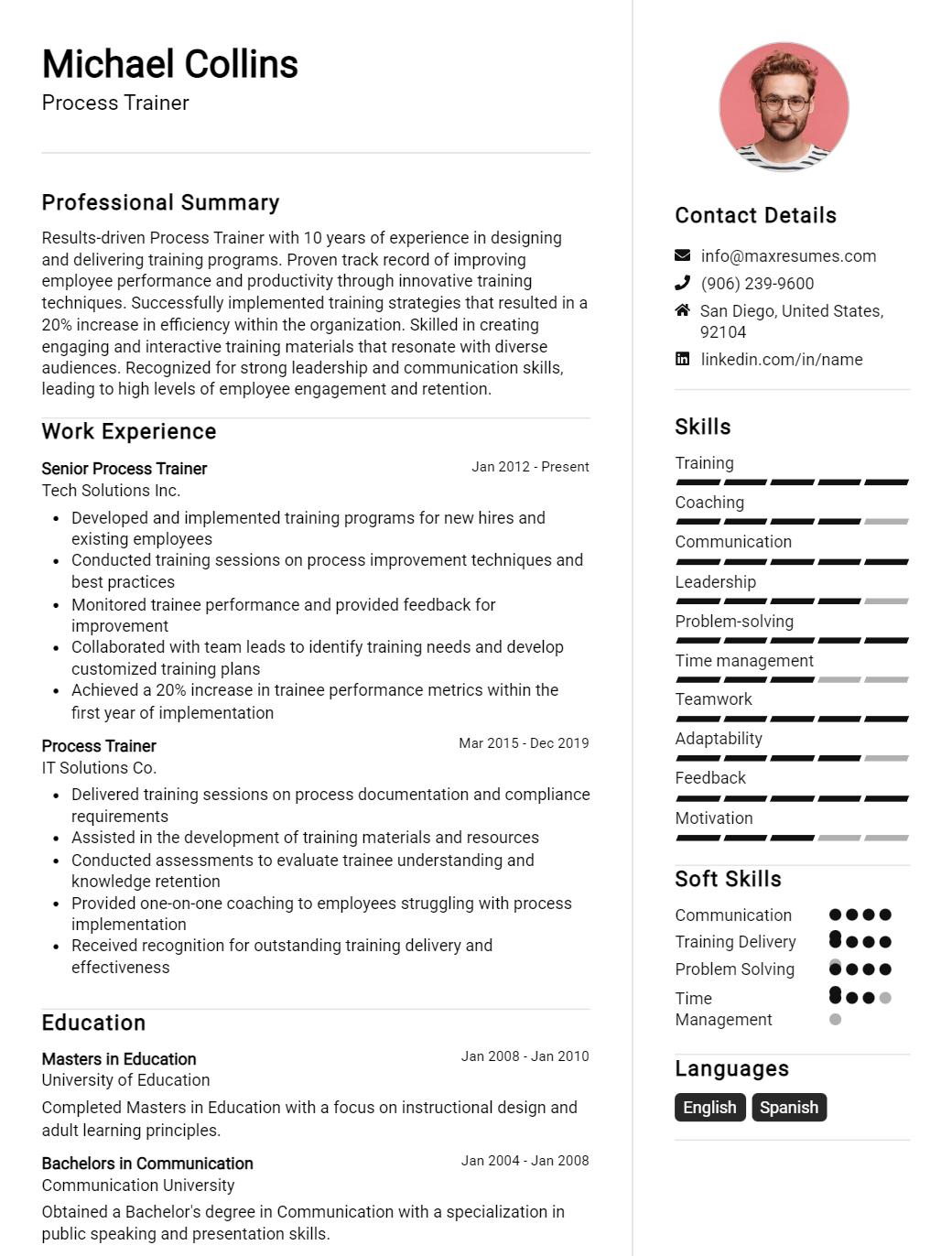 process-trainer-resume-sample