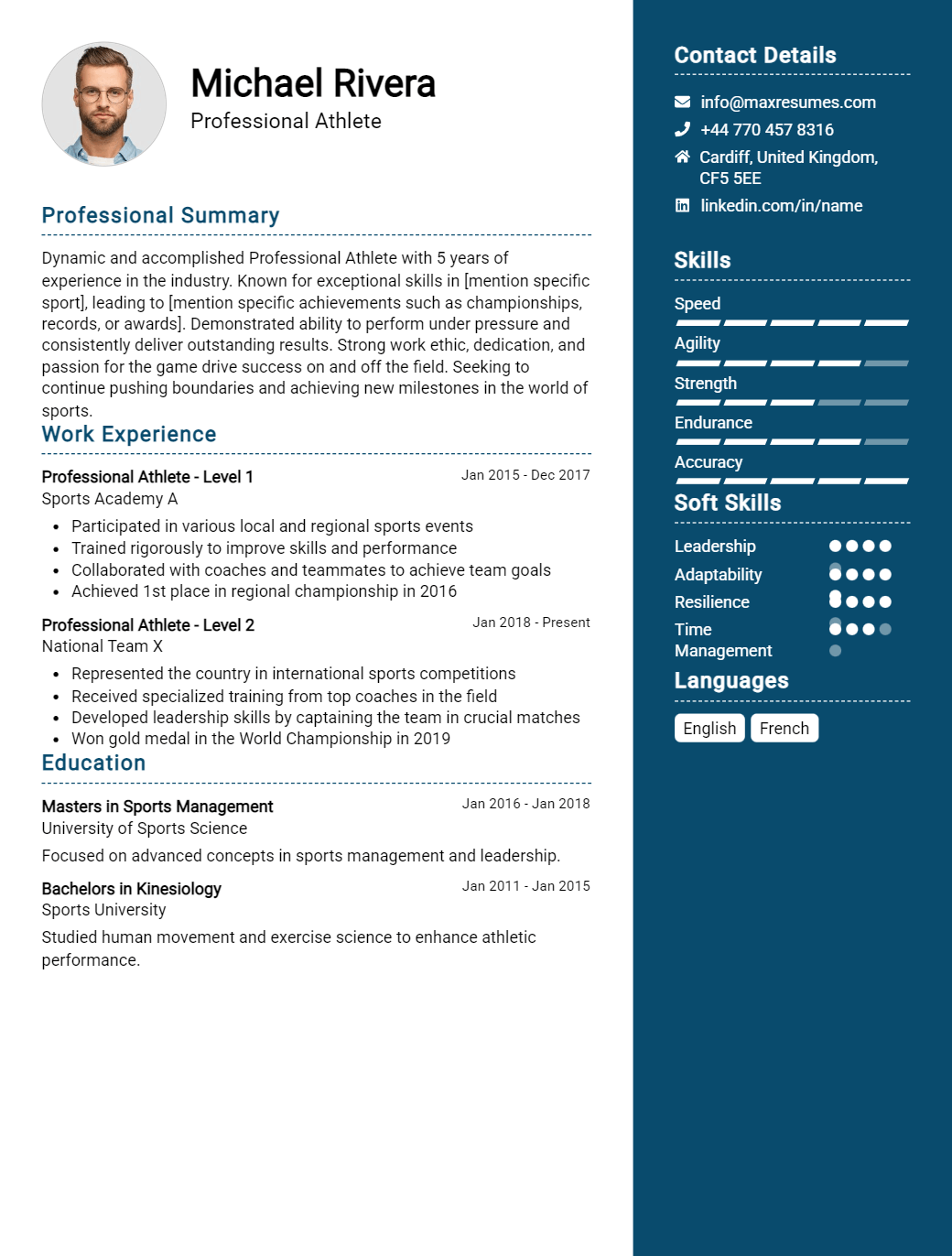 professional-athlete-resume-sample