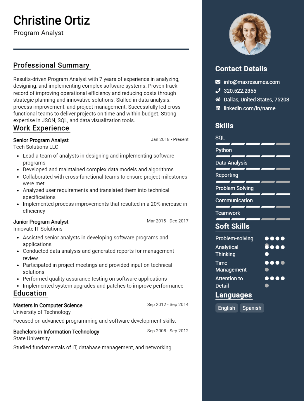 program-analyst-resume-sample