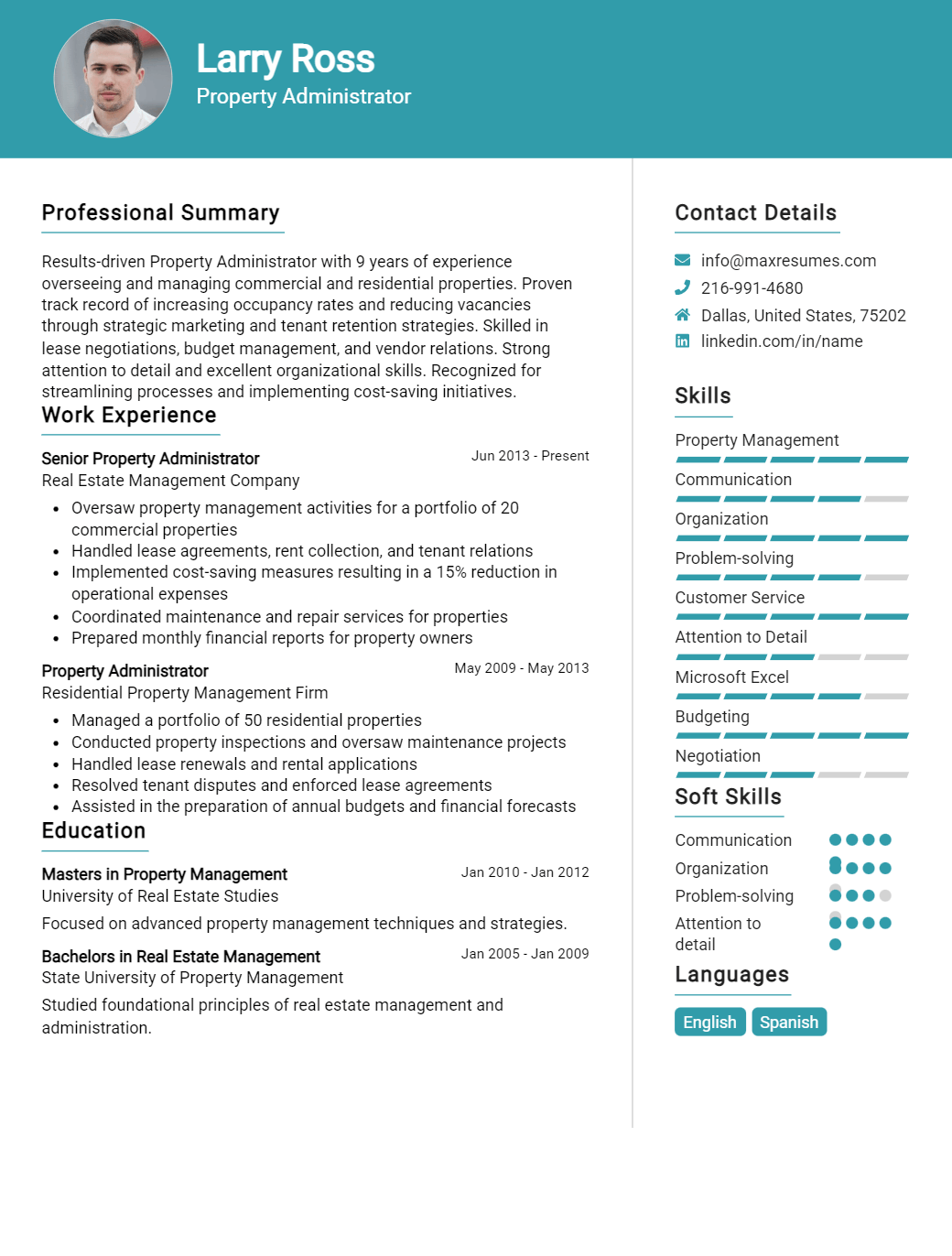 property-administrator-resume-sample