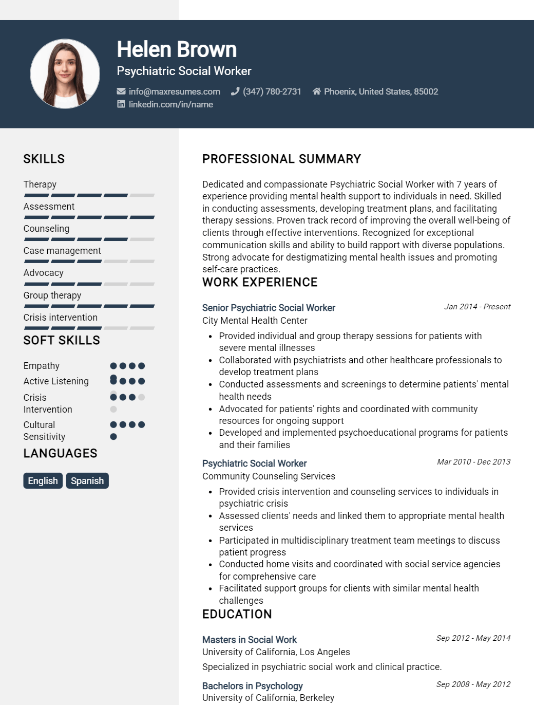 psychiatric-social-worker-resume-sample