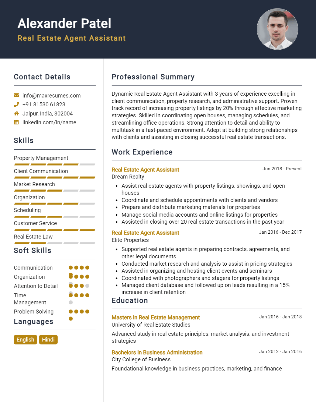 agent-assistant-resume-sample