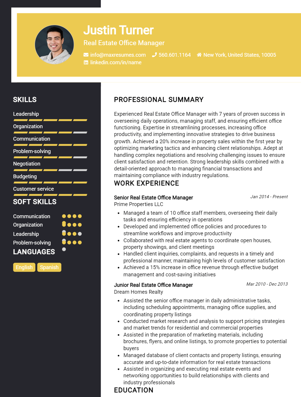 real-estate-office-manager-resume-sample