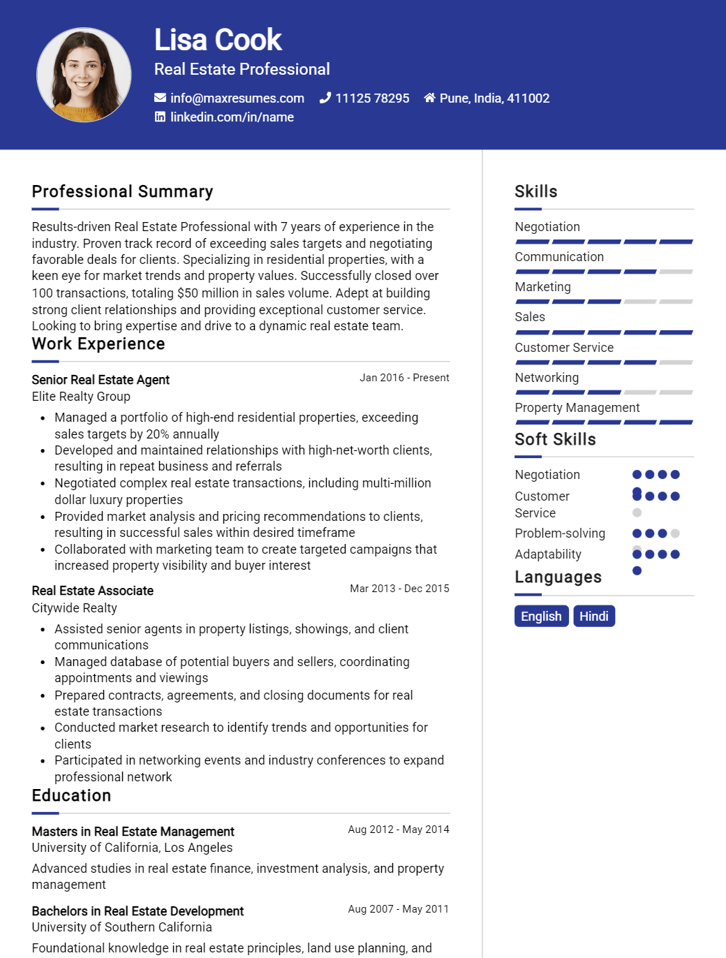 real-estate-professional-resume-sample