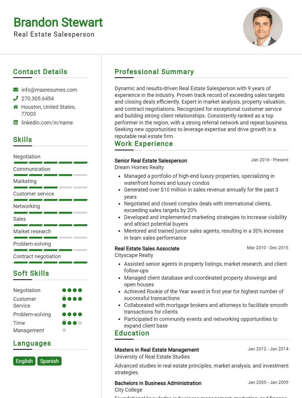 real-estate-salesperson-resume-sample