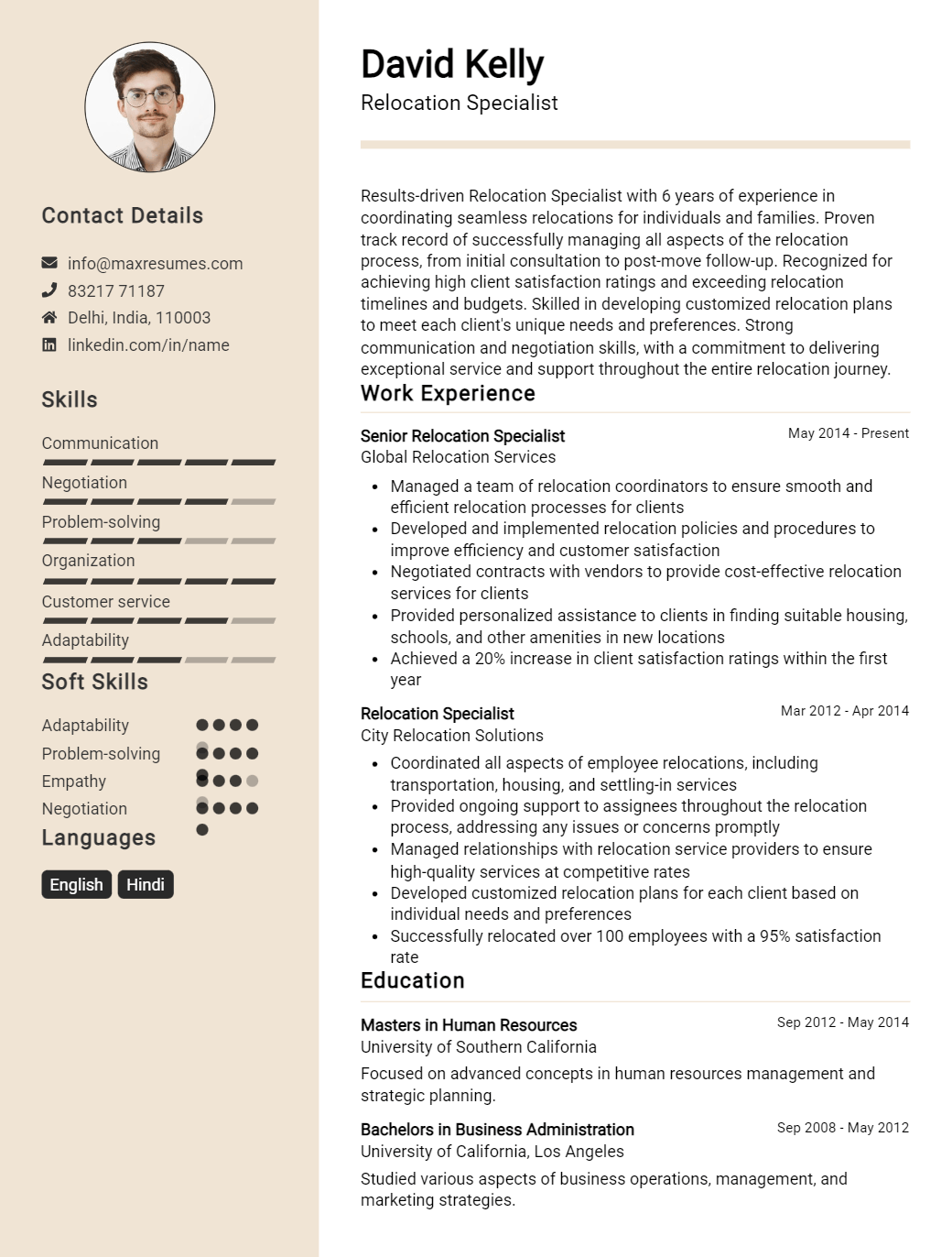 relocation-specialist-resume-sample