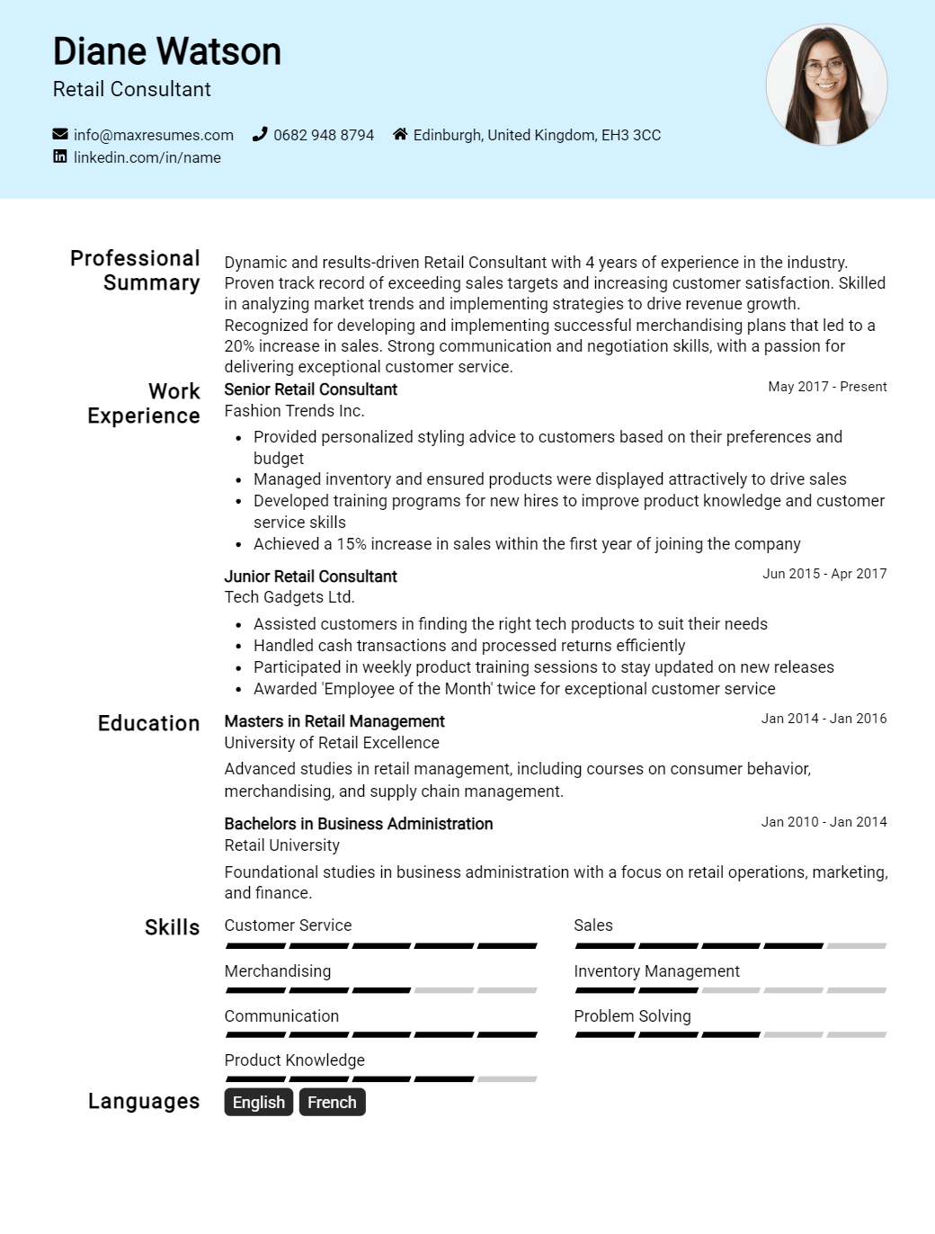 retail-consultant-resume-sample