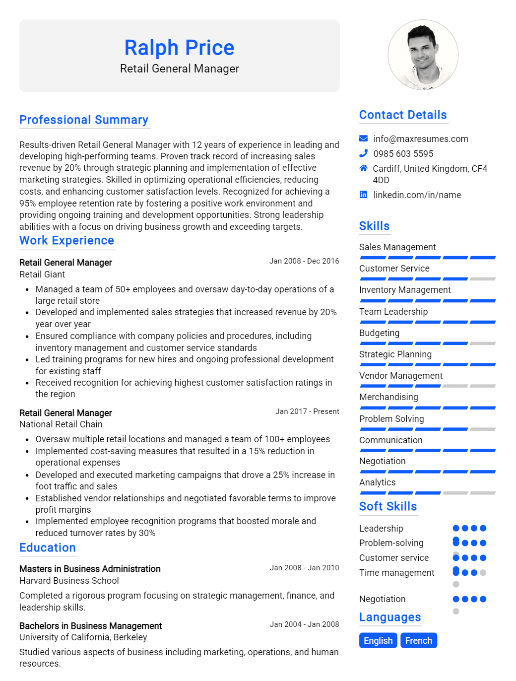 retail-general-manager-resume-sample