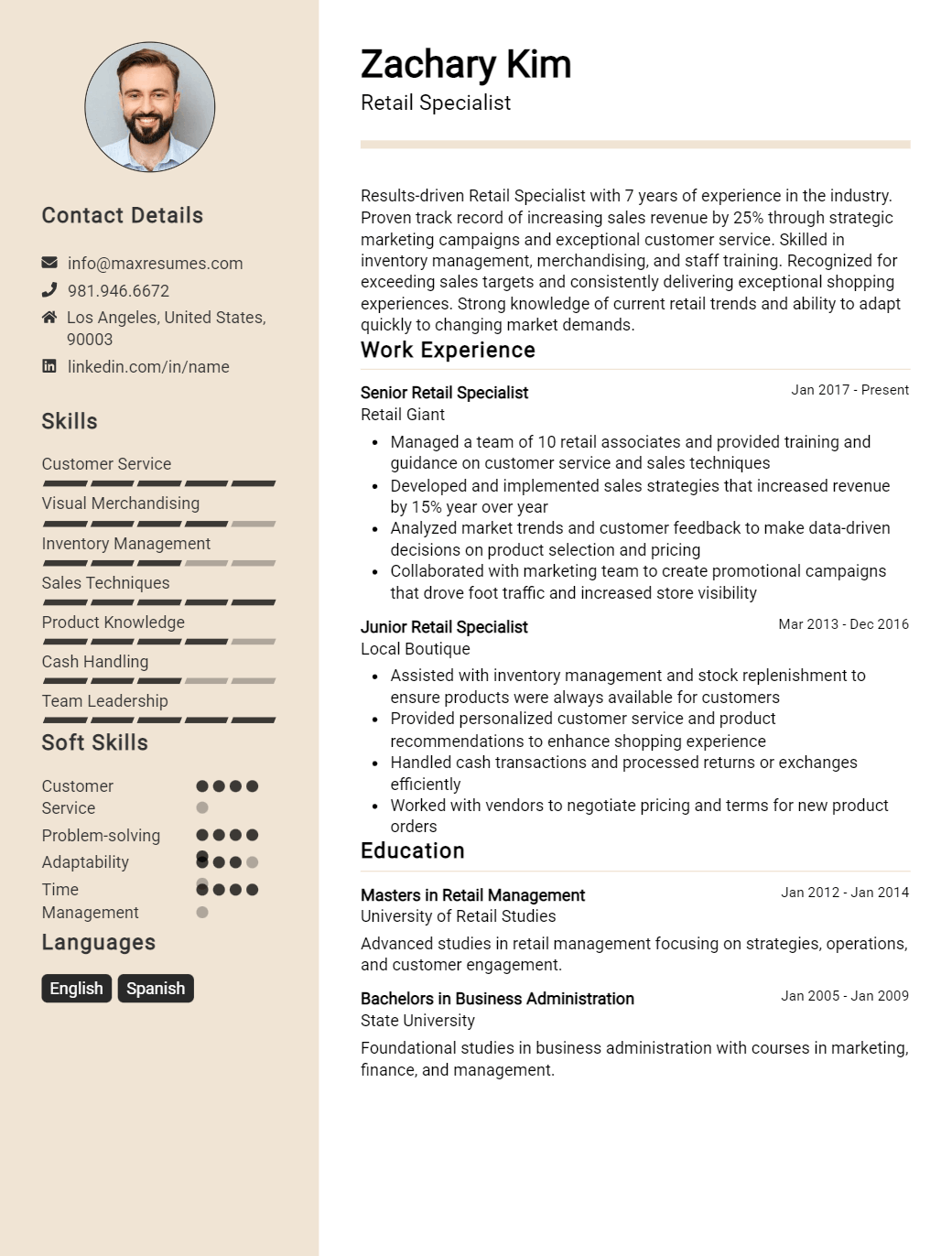retail-specialist-resume-sample