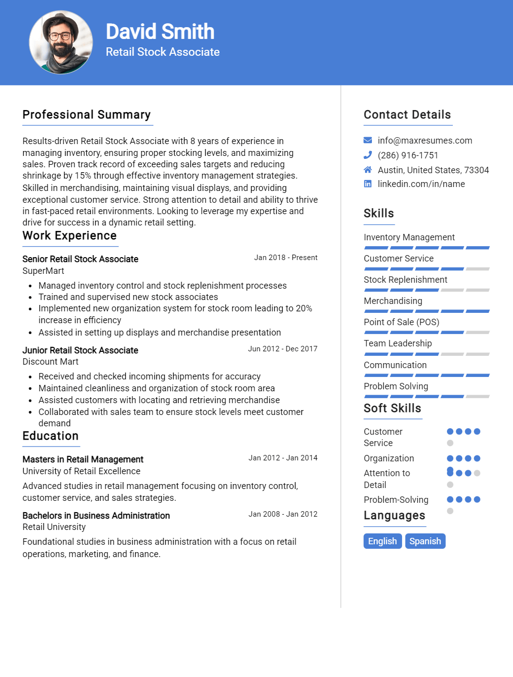 retail-stock-associate-resume-sample
