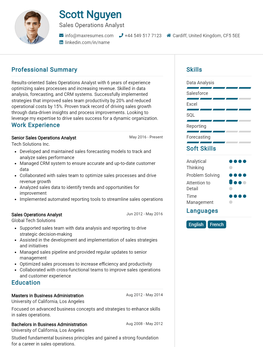 sales-operations-analyst-resume-sample
