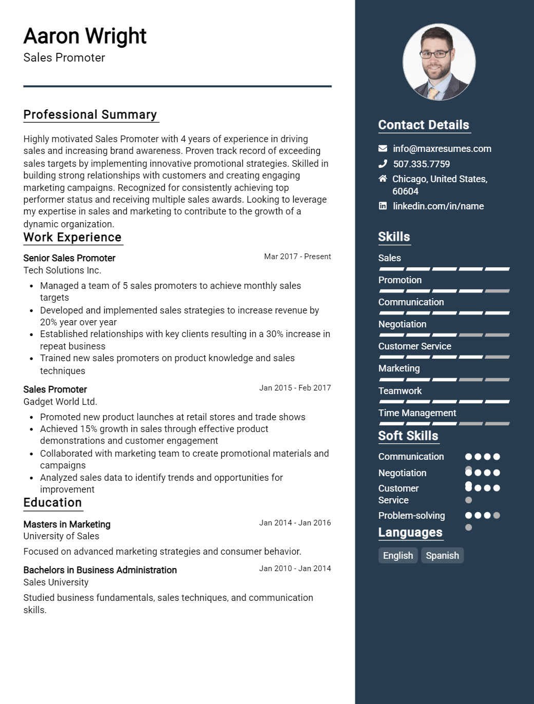 sales-promoter-resume-sample