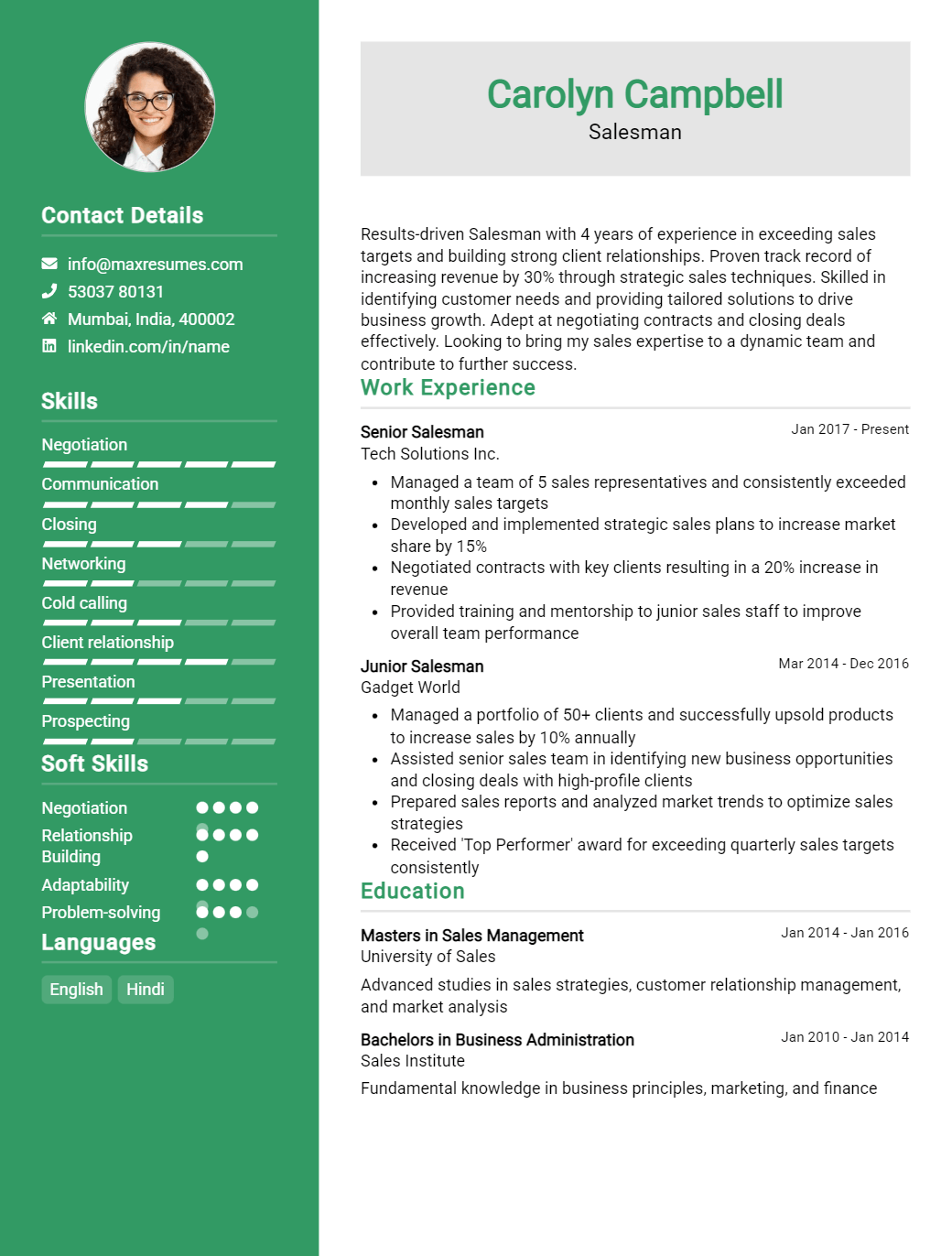 salesman-resume-sample