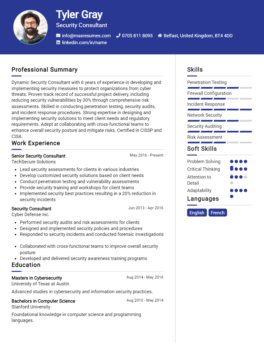 security-consultant-resume-sample