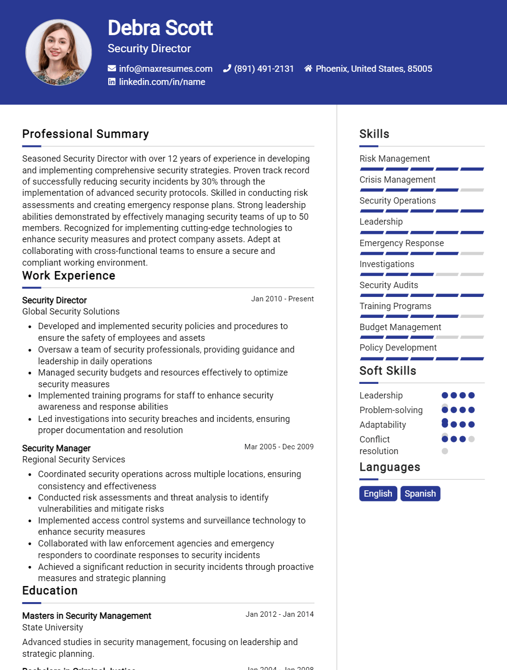 security-director-resume-sample