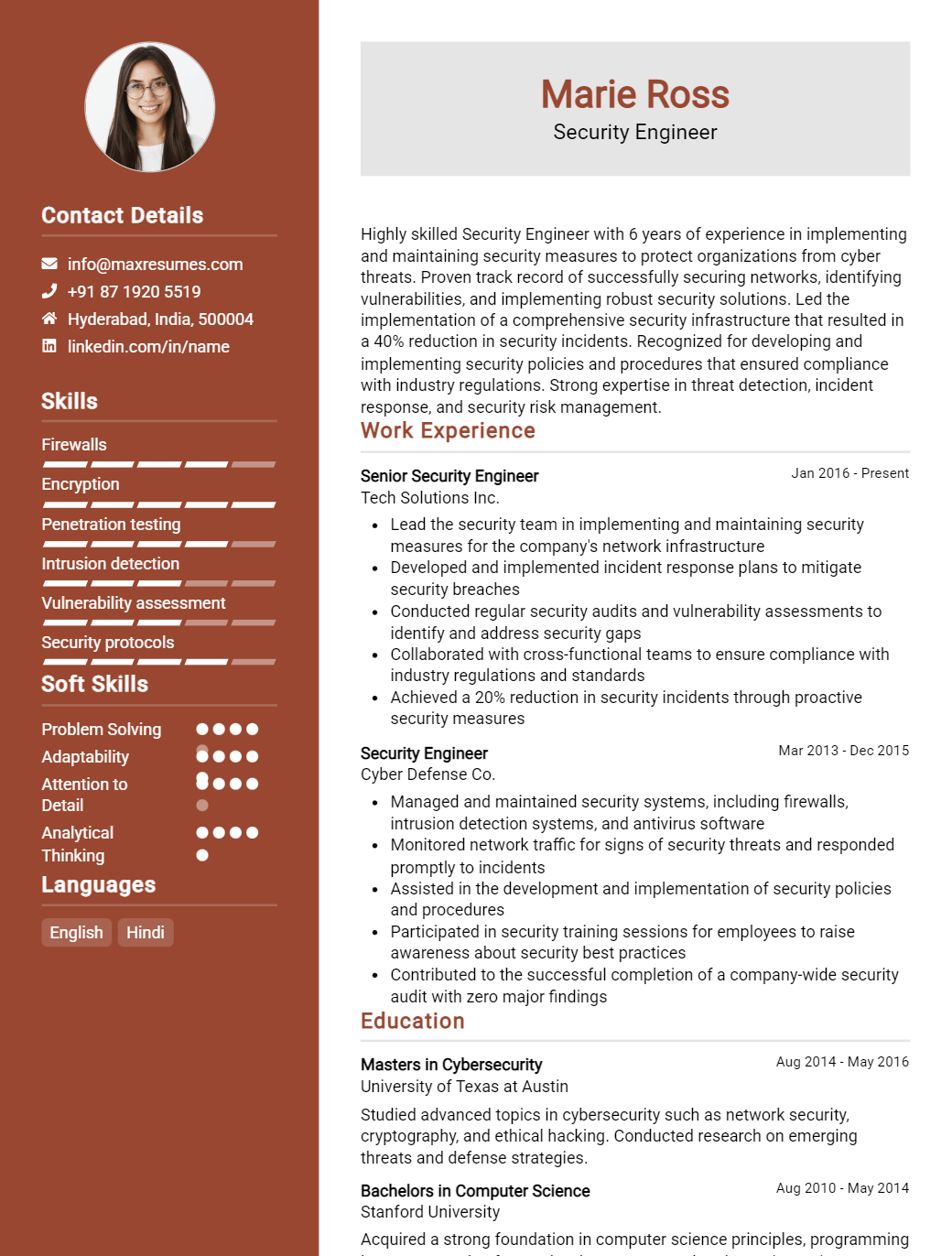 security-engineer-resume-sample
