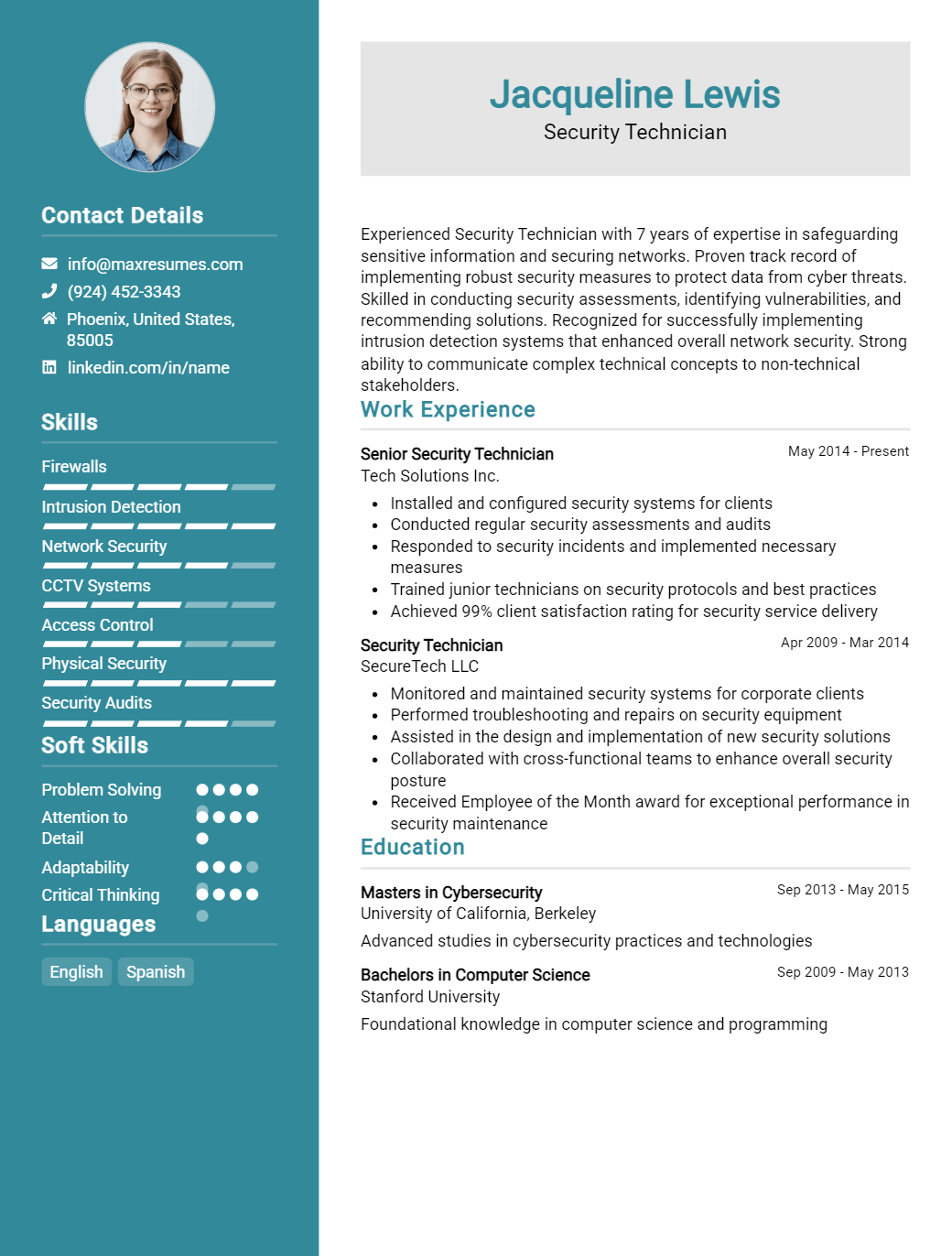 security-technician-resume-sample