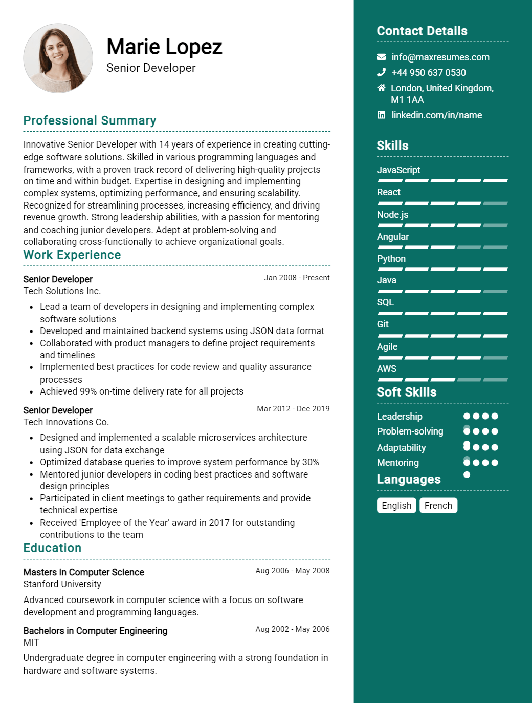 senior-developer-resume-sample