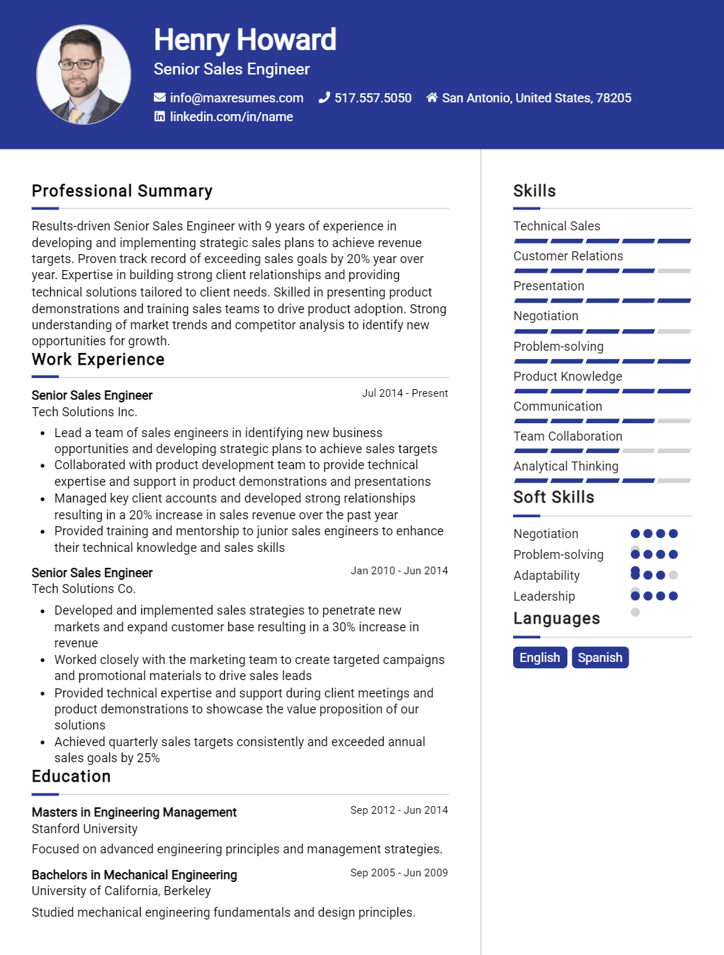 senior-sales-engineer-resume-sample