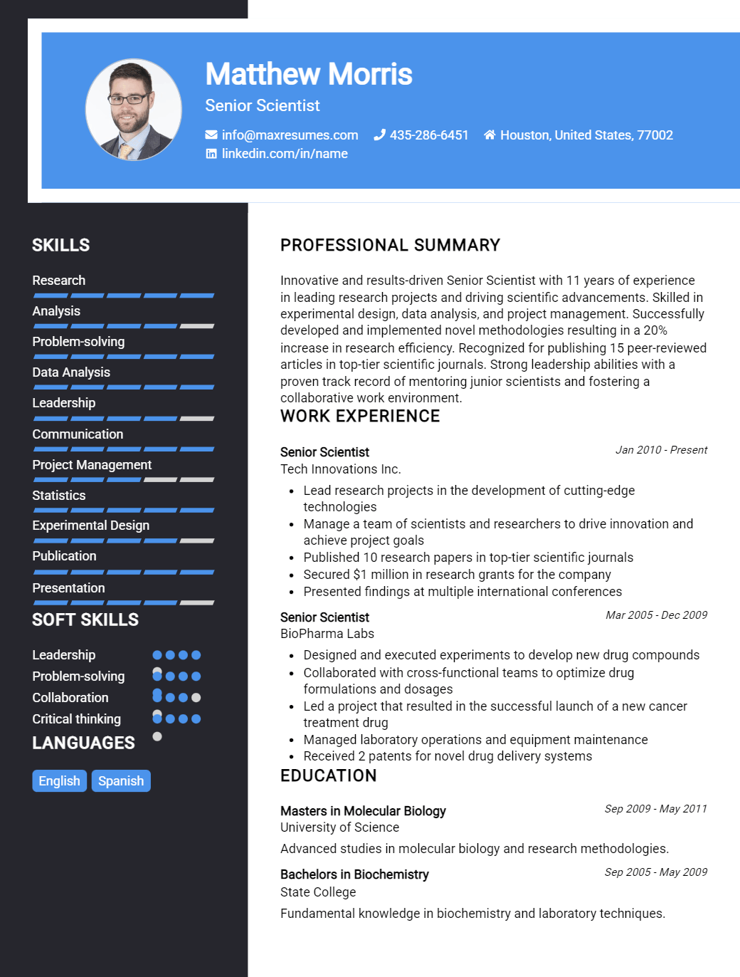 senior-scientist-resume-sample
