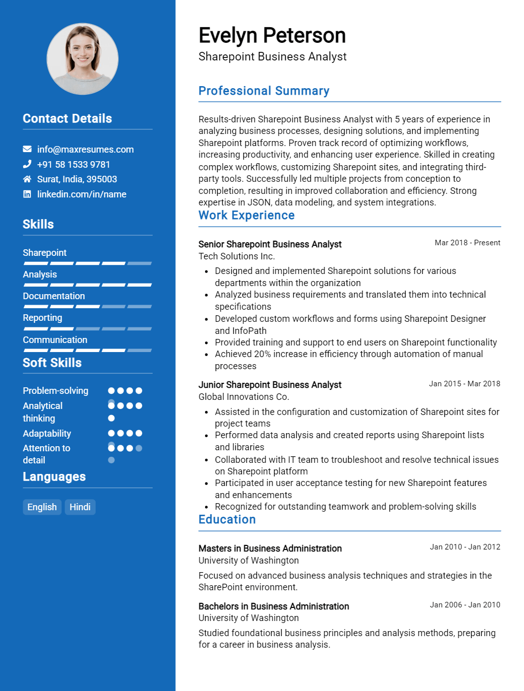 sharepoint-business-analyst-resume-sample