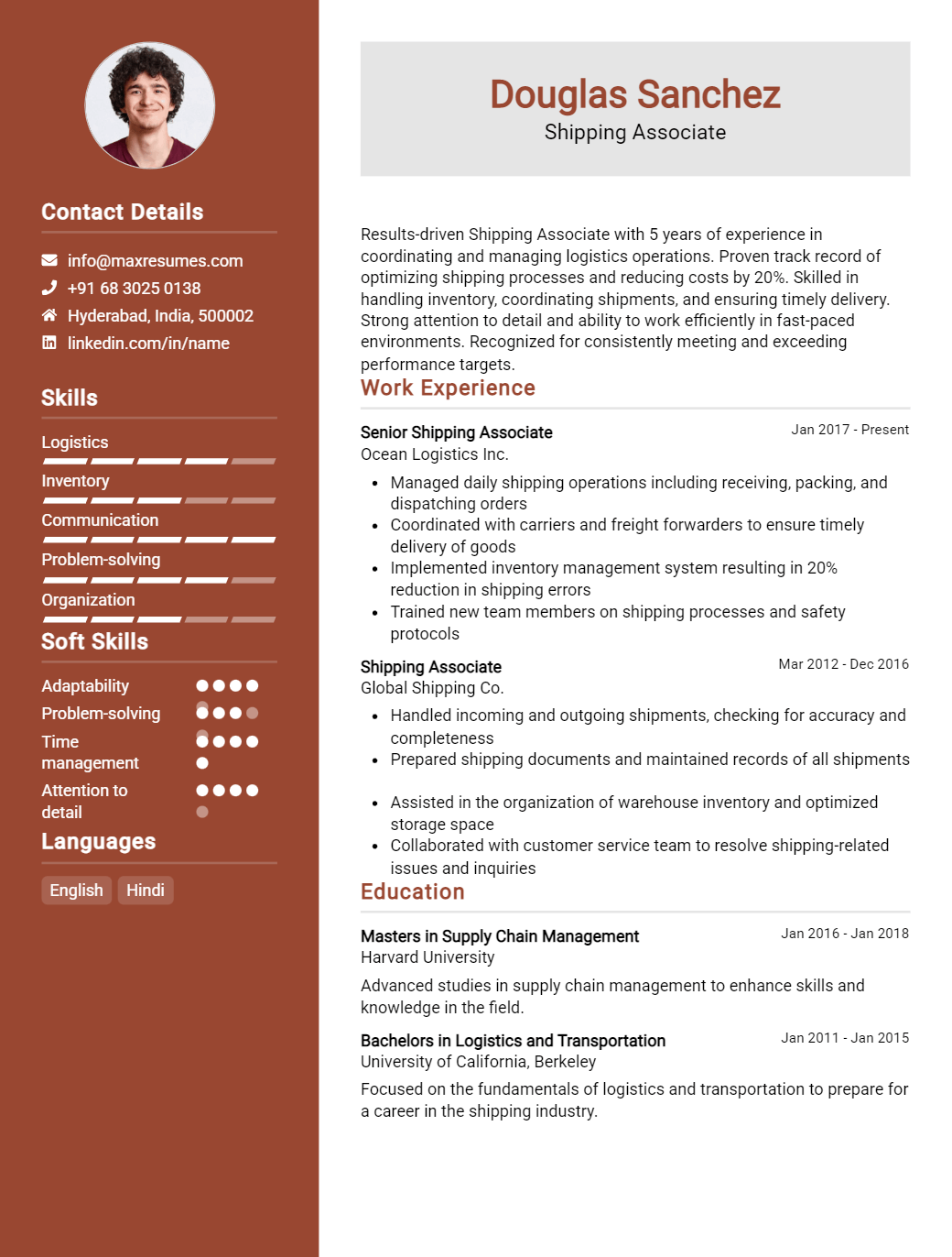 shipping-associate-resume-sample