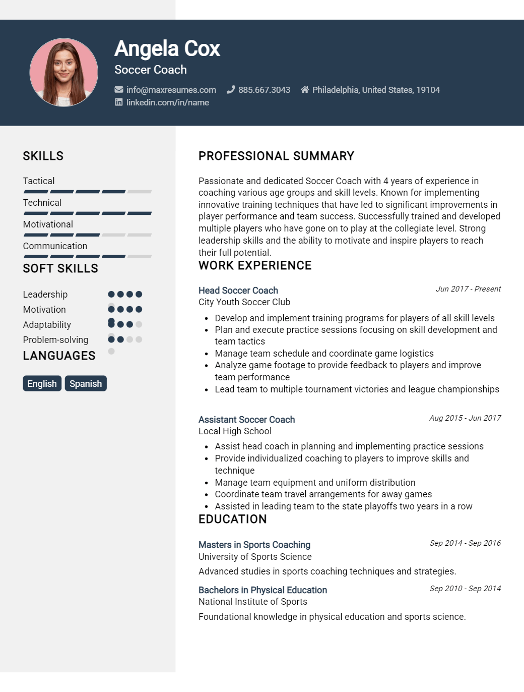 soccer-coach-resume-sample