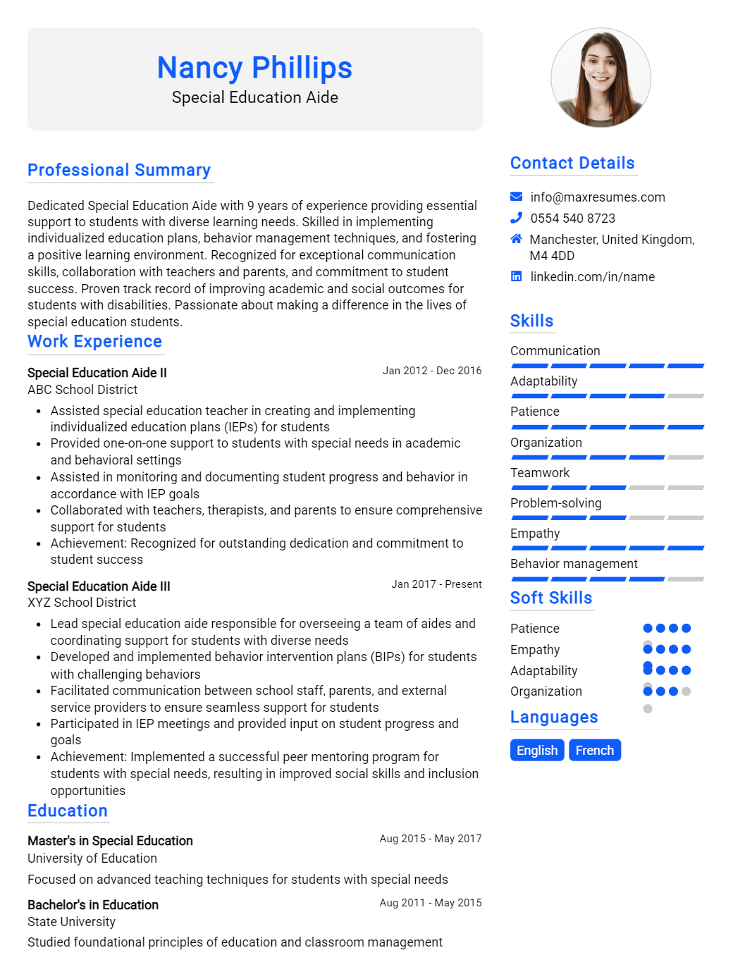 special-education-aide-resume-sample