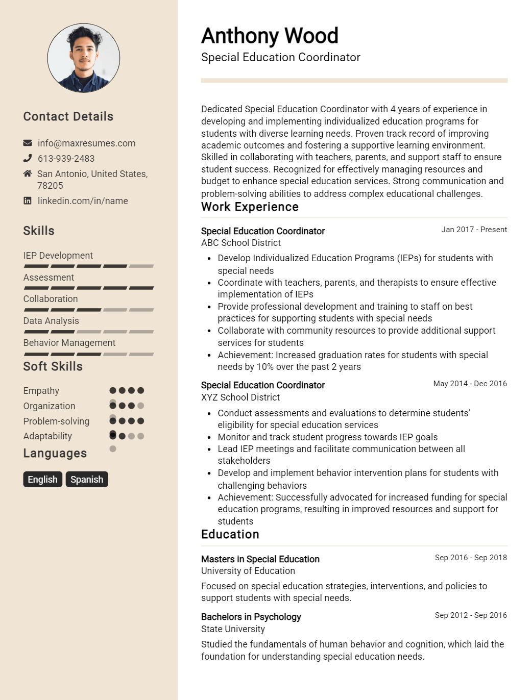 special-education-coordinator-resume-sample