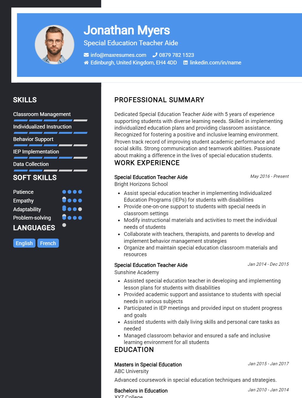 special-education-teacher-aide-resume-sample